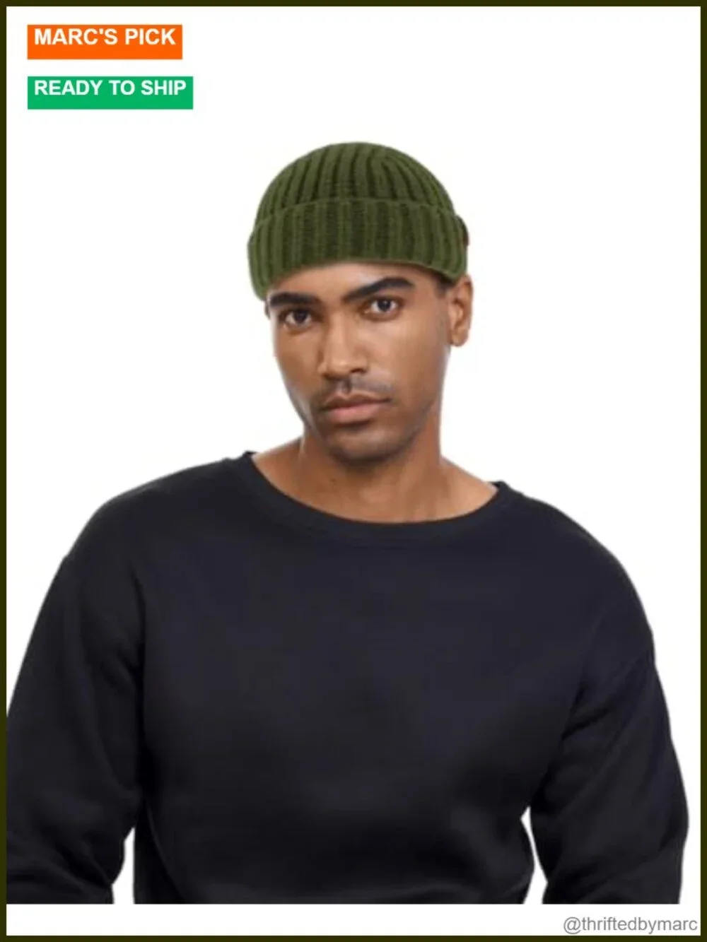Chunky Ribbed Knit Fisherman Beanie Skull Cap for Men - Solid Fall Winter Hat